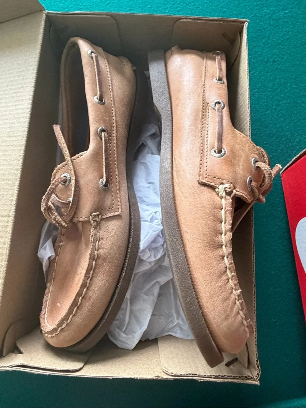 Sperry Men's Tan Leather 2-Eye Boat Shoes